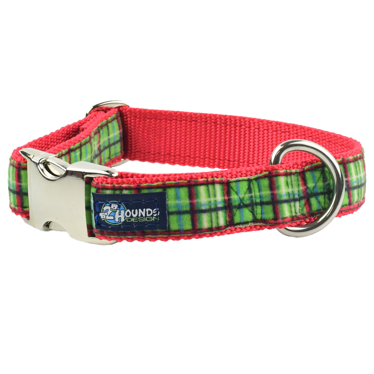 Christmas Tartan Plaid Velvet Essential Dog Collar (1″ Only)