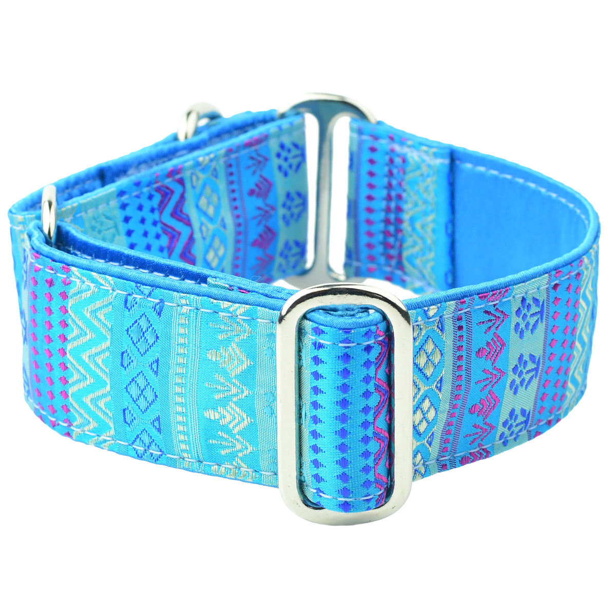 Mystic Tapestry – Silk Brocade Martingale Dog Collar