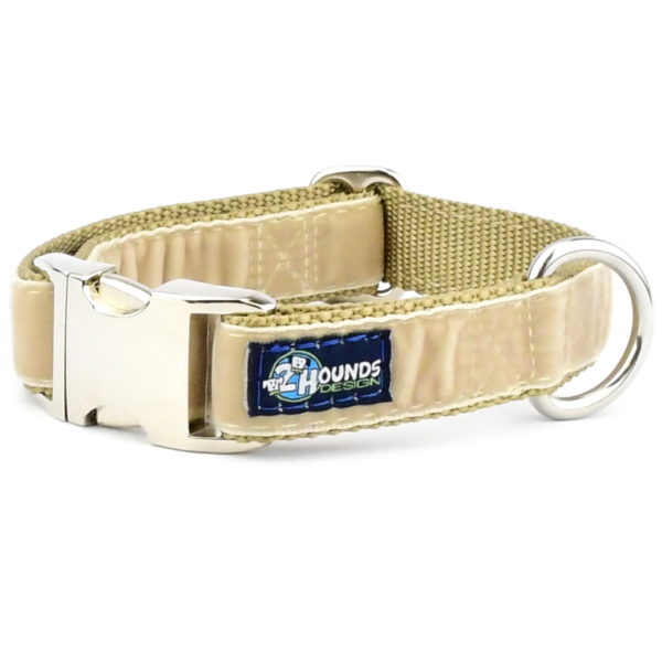 Tan Velvet Essential Martingale Dog Collar 2 Hounds Design