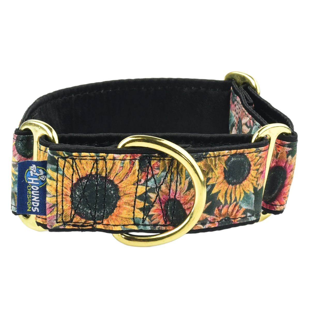 Sunflower Field Limited Buckle Martingale Dog Collar 2 Hounds Design sunflower-field-limited-buckle-martingale-dog-collar-2-hounds-design