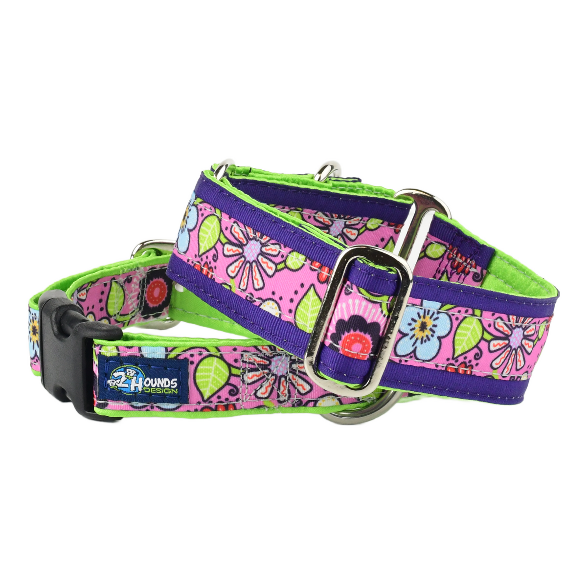 Petal Party Pink - Buckle Martingale Dog Collar