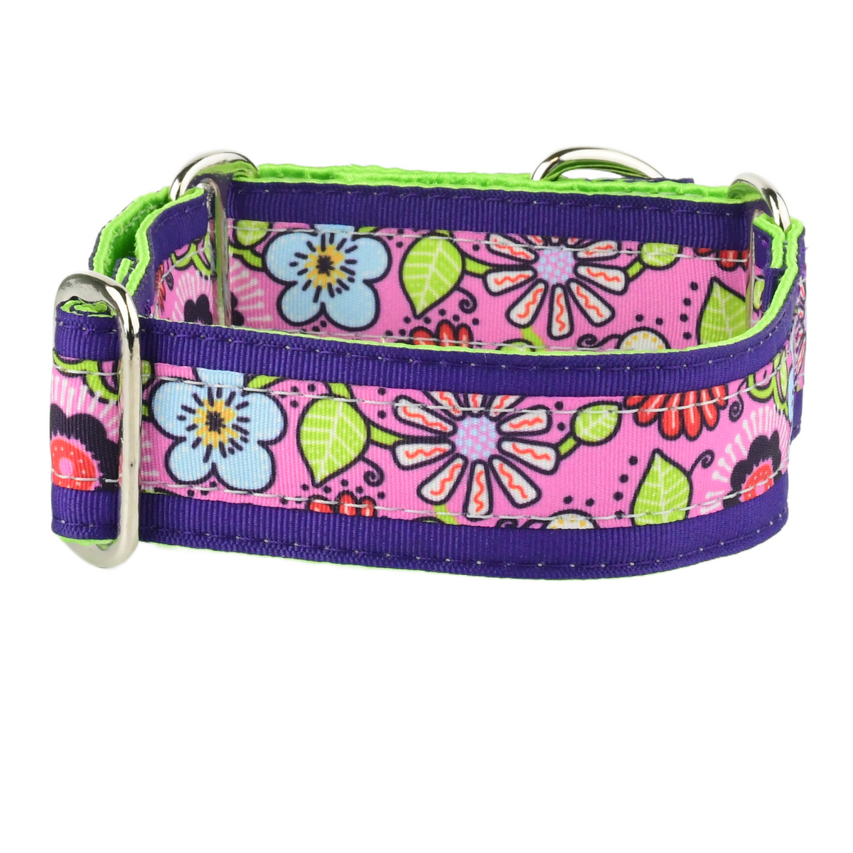 Petal Party Pink - Buckle Martingale Dog Collar
