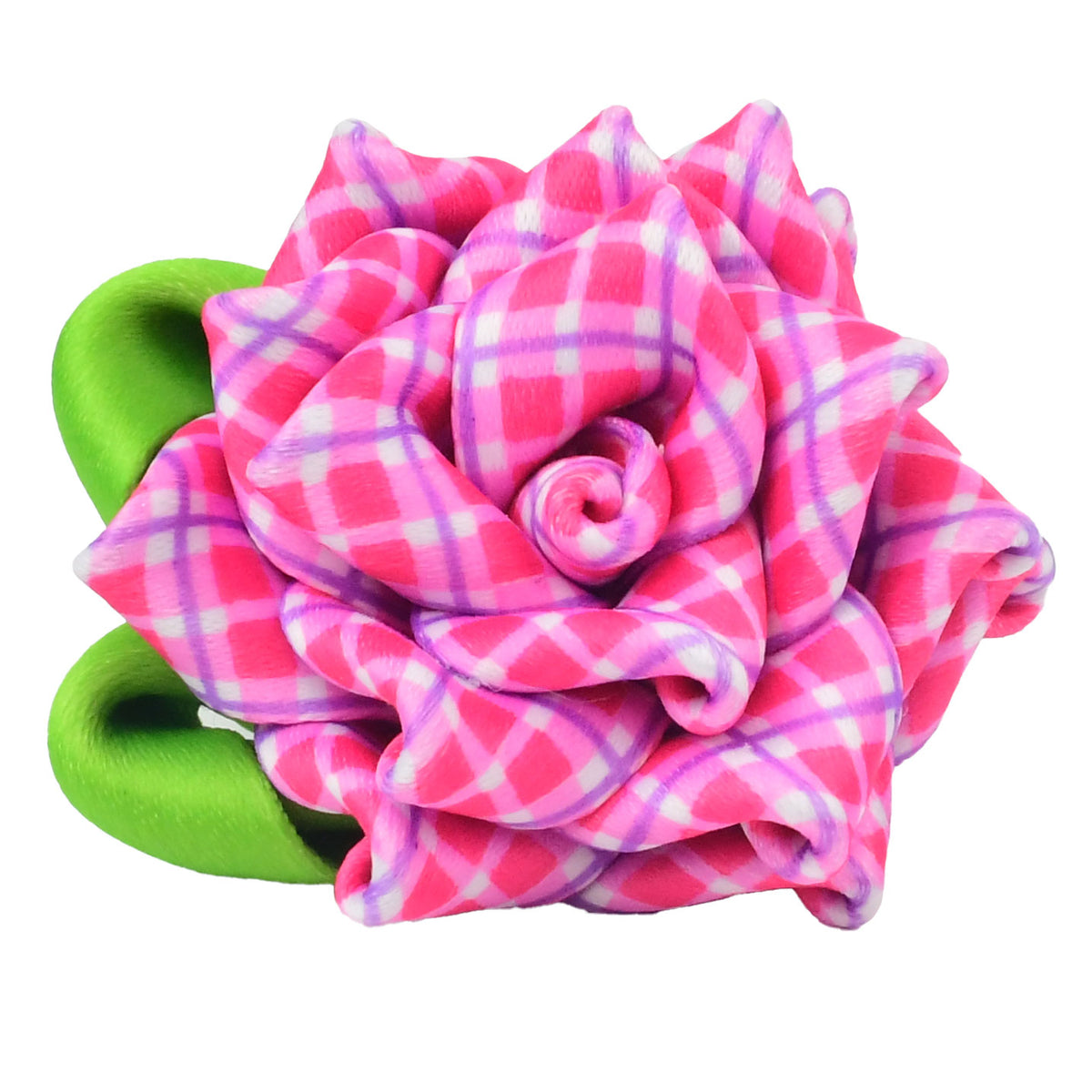 Collar Flower - Pink and Purple Plaid