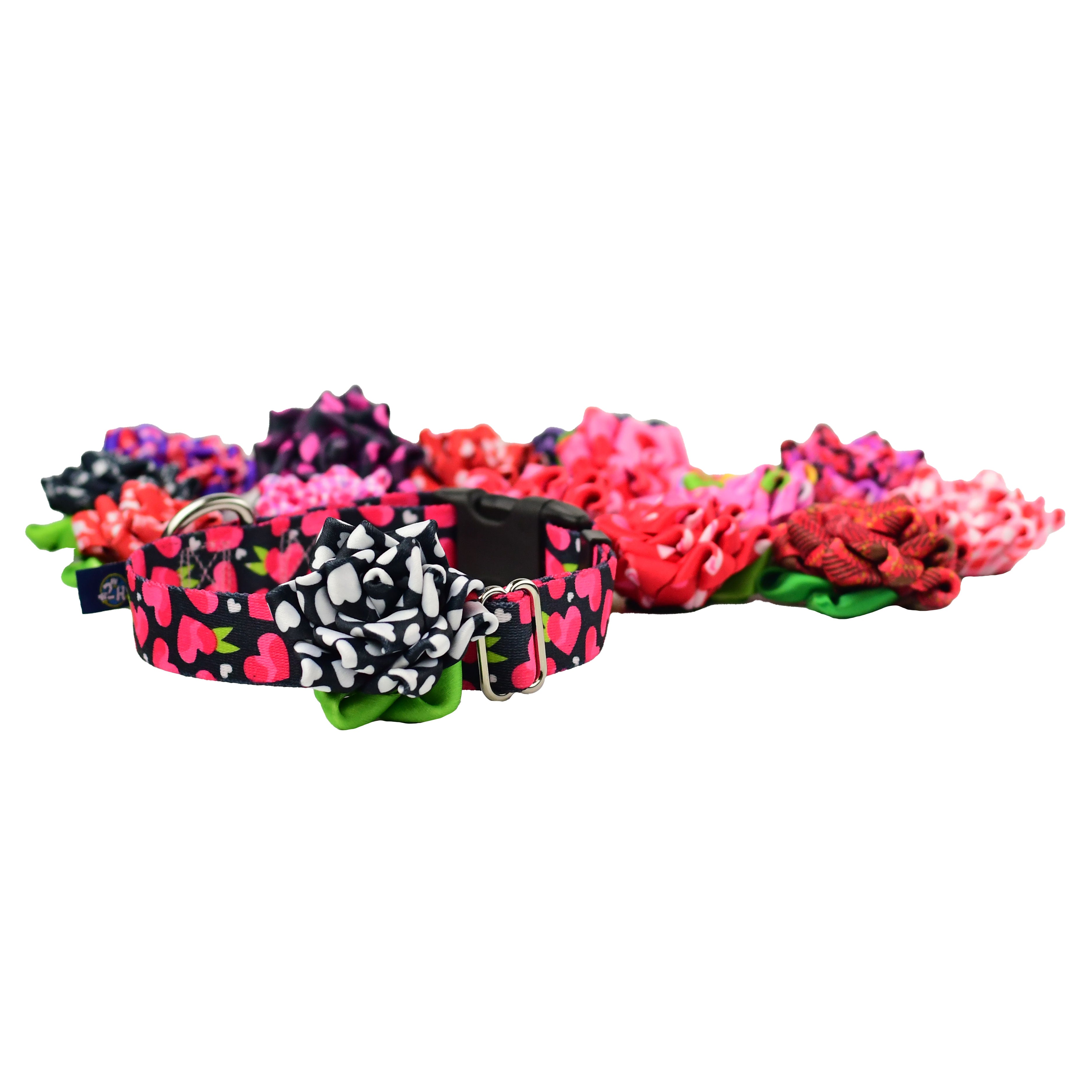 Collar Flower - Black and White Kisses - 2 Hounds Design