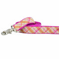 Pink Plaid Velvet Dog Leash