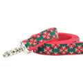 Poinsettia Holiday Velvet Dog Leash (1″ Only)