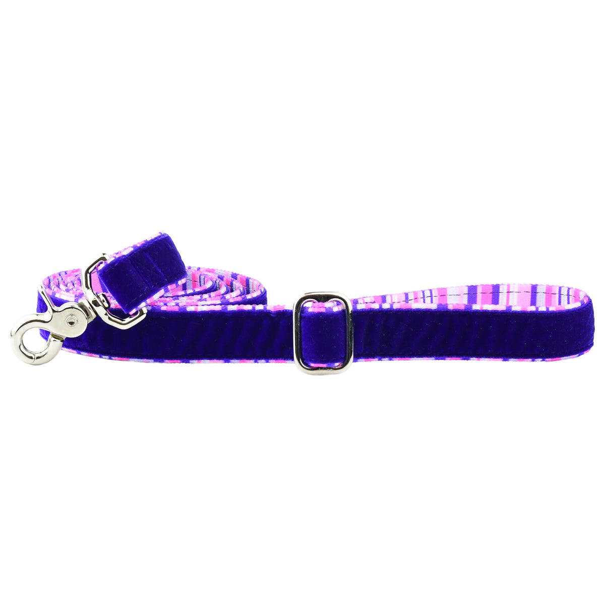 Purple Stripes Velvet Essential Martingale Dog Collar (1″ Only)