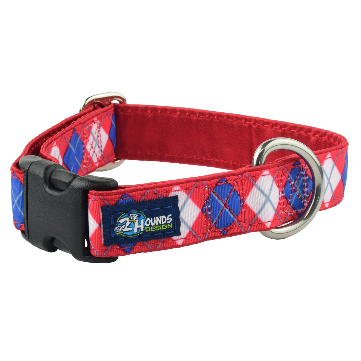Argyle Red and Blue - Limited Dog Collar