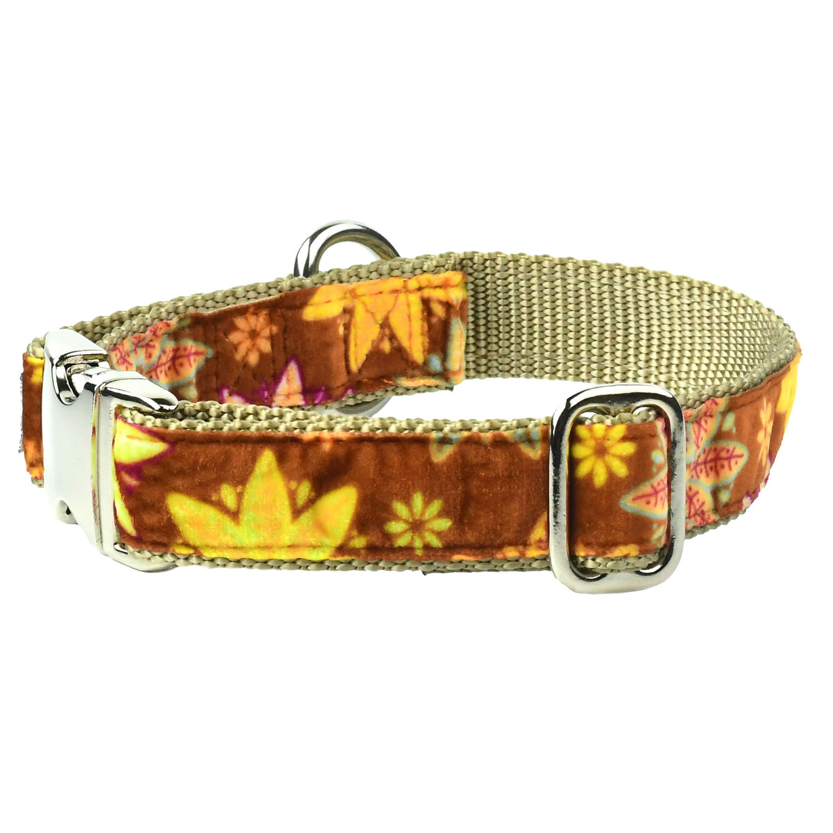 Autumn Floral Essential Buckle Martingale Dog Collar