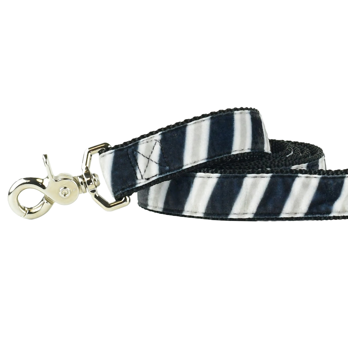 Black, Gray, & White Stripe Spirit Velvet Essential Dog Leash