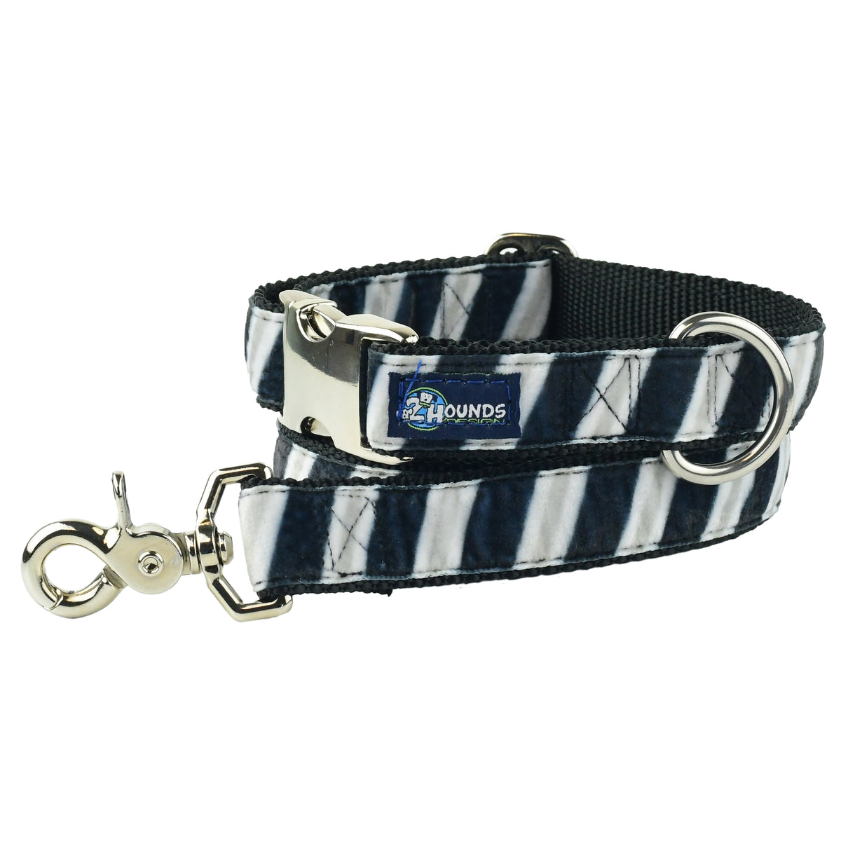 Black, Gray, & White Stripe Spirit Velvet Essential Dog Collar