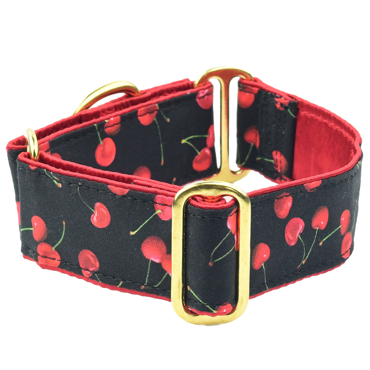 Cherry Kiss on Black - Limited Dog Collar