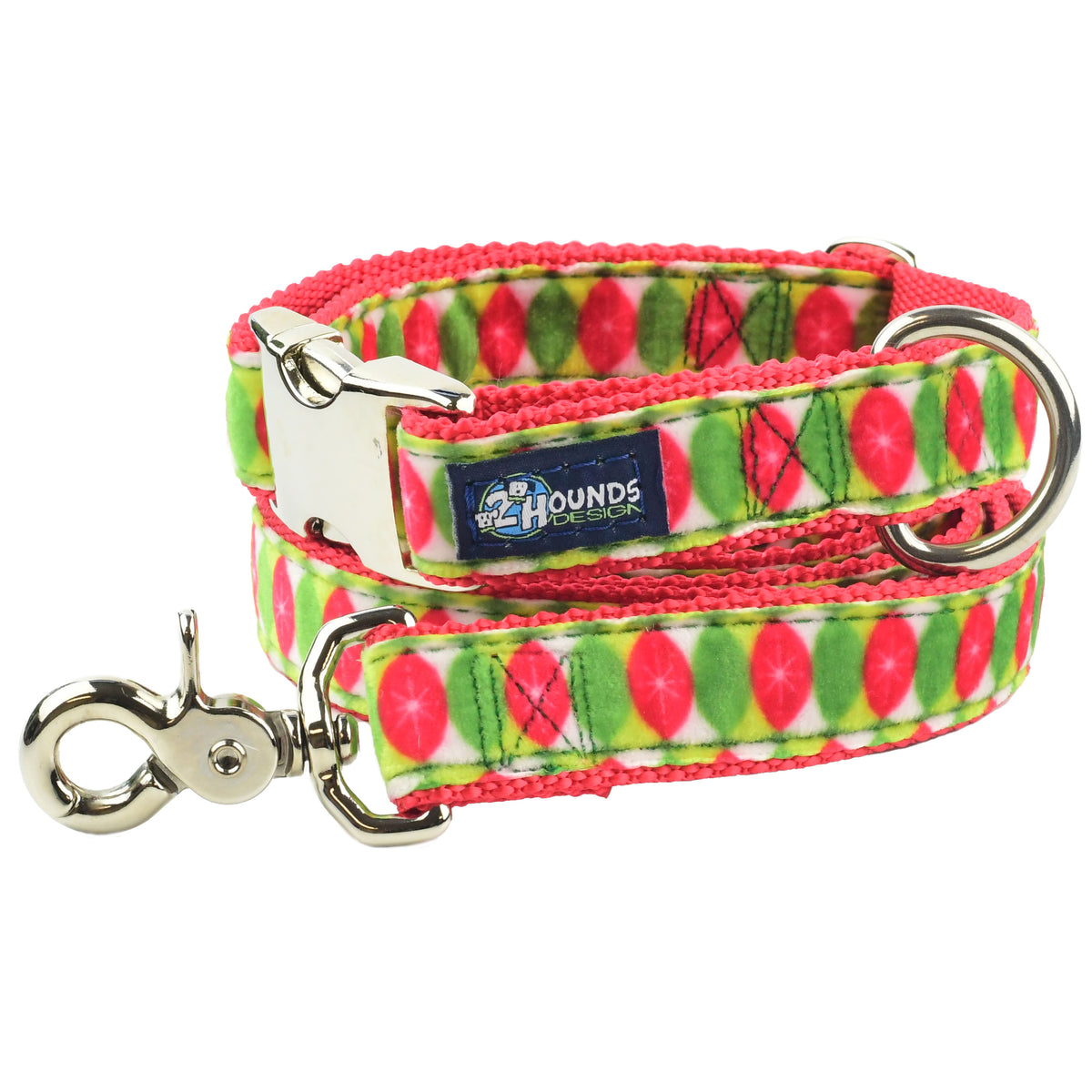 Christmas Cheer Velvet Essential Buckle Martingale Dog Collar (1″ Only)