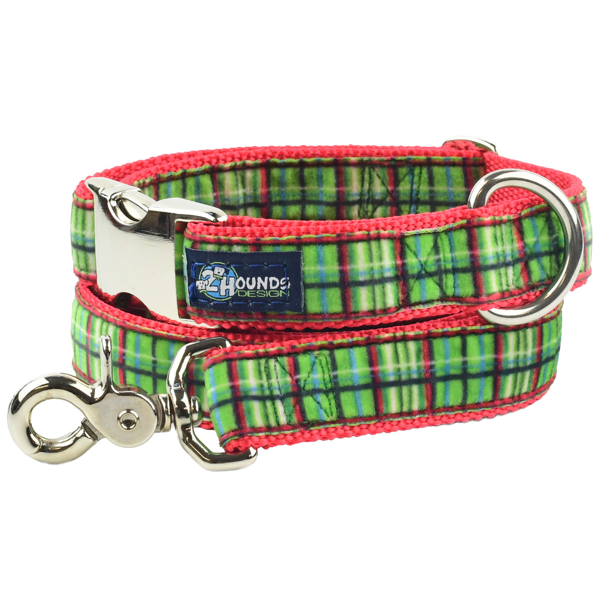 Christmas Tartan Plaid Velvet Essential Dog Collar (1″ Only)