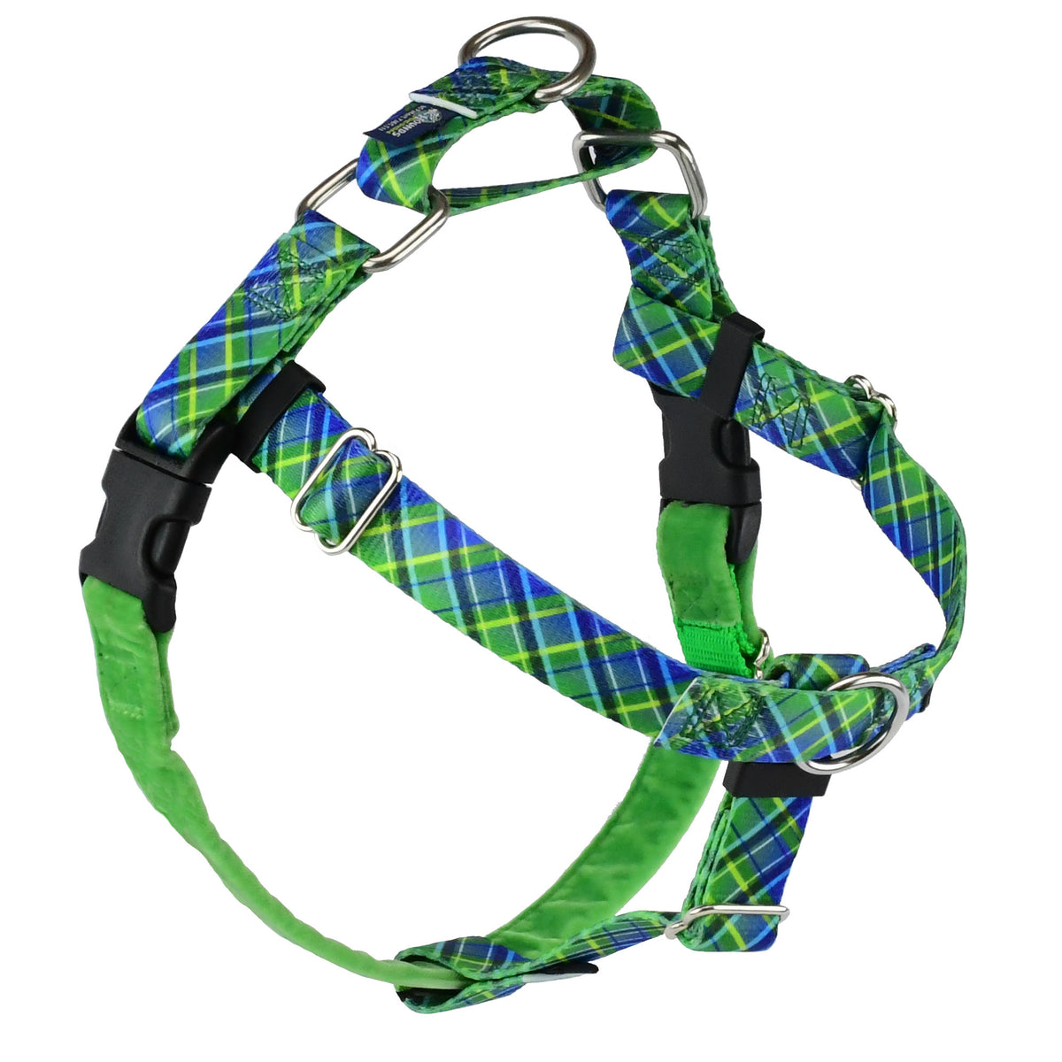 Electric Glow Green Plaid Freedom No-Pull Dog Harness – EarthStyle