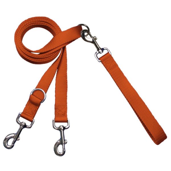 Rust dog leash with double-connection clips - Euro style for training and walking