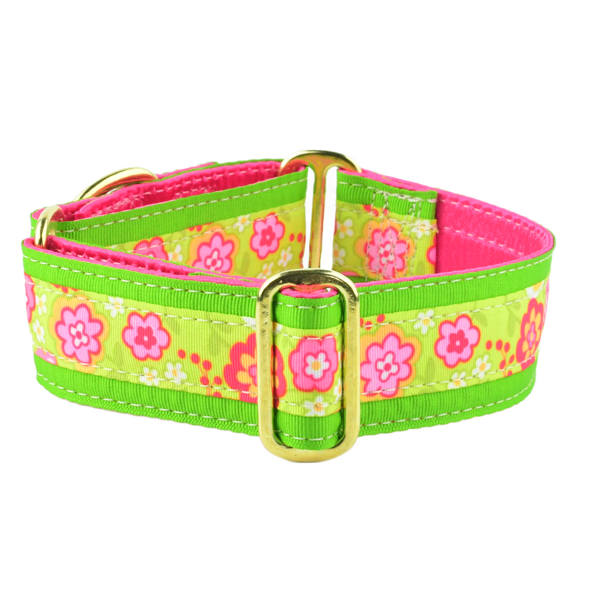 Green Bouquet - Limited Buckle Martingale Dog Collar