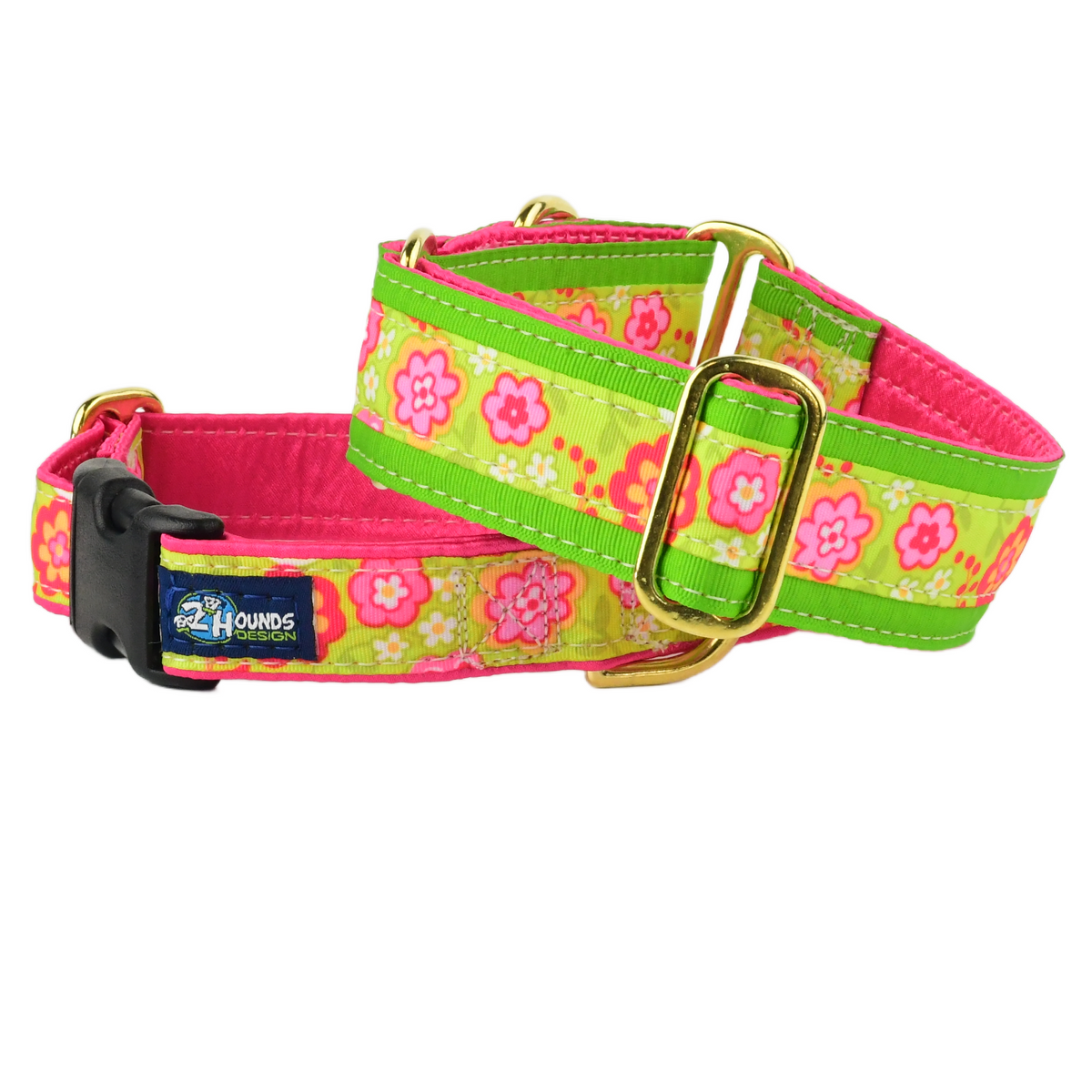 Green Bouquet - Limited Buckle Martingale Dog Collar