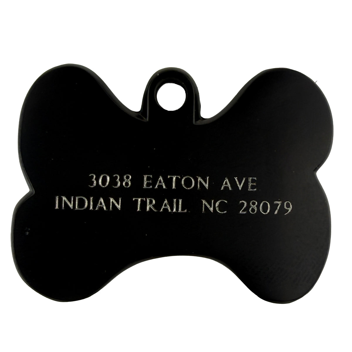Matte Black Bone Shaped Engraved ID Dog Tag