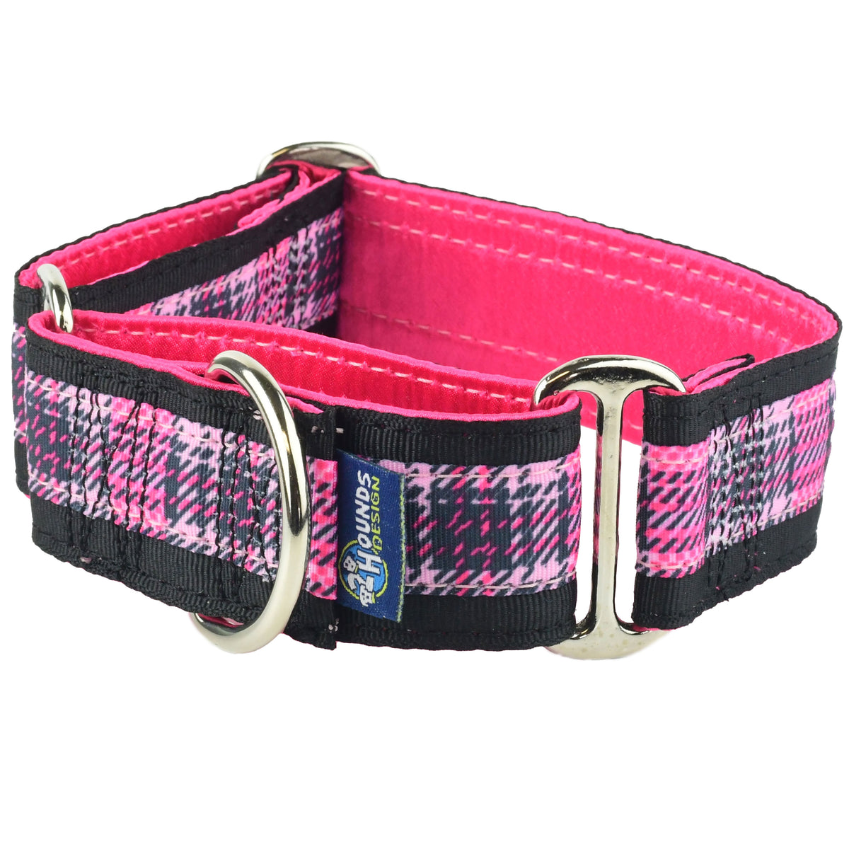 Highland Plaid Pink - Limited Buckle Martingale Dog Collar