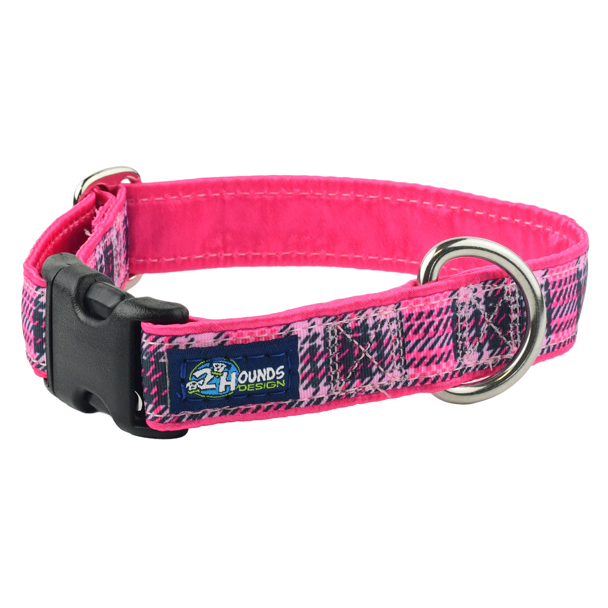 Highland Plaid Pink - Limited Buckle Martingale Dog Collar