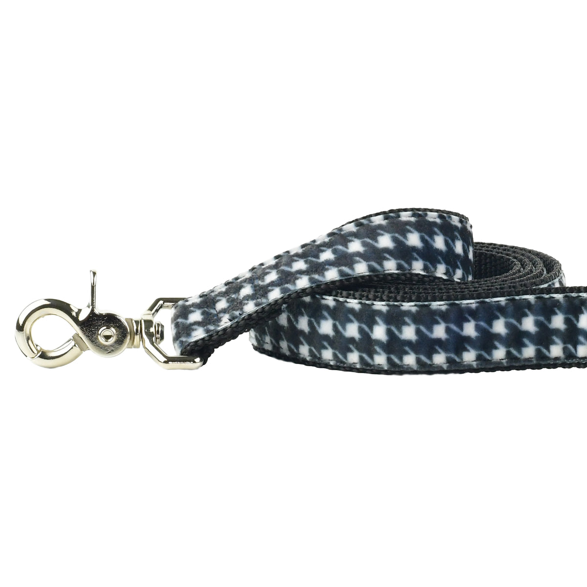 Houndstooth Black & White Velvet Essential Dog Leash