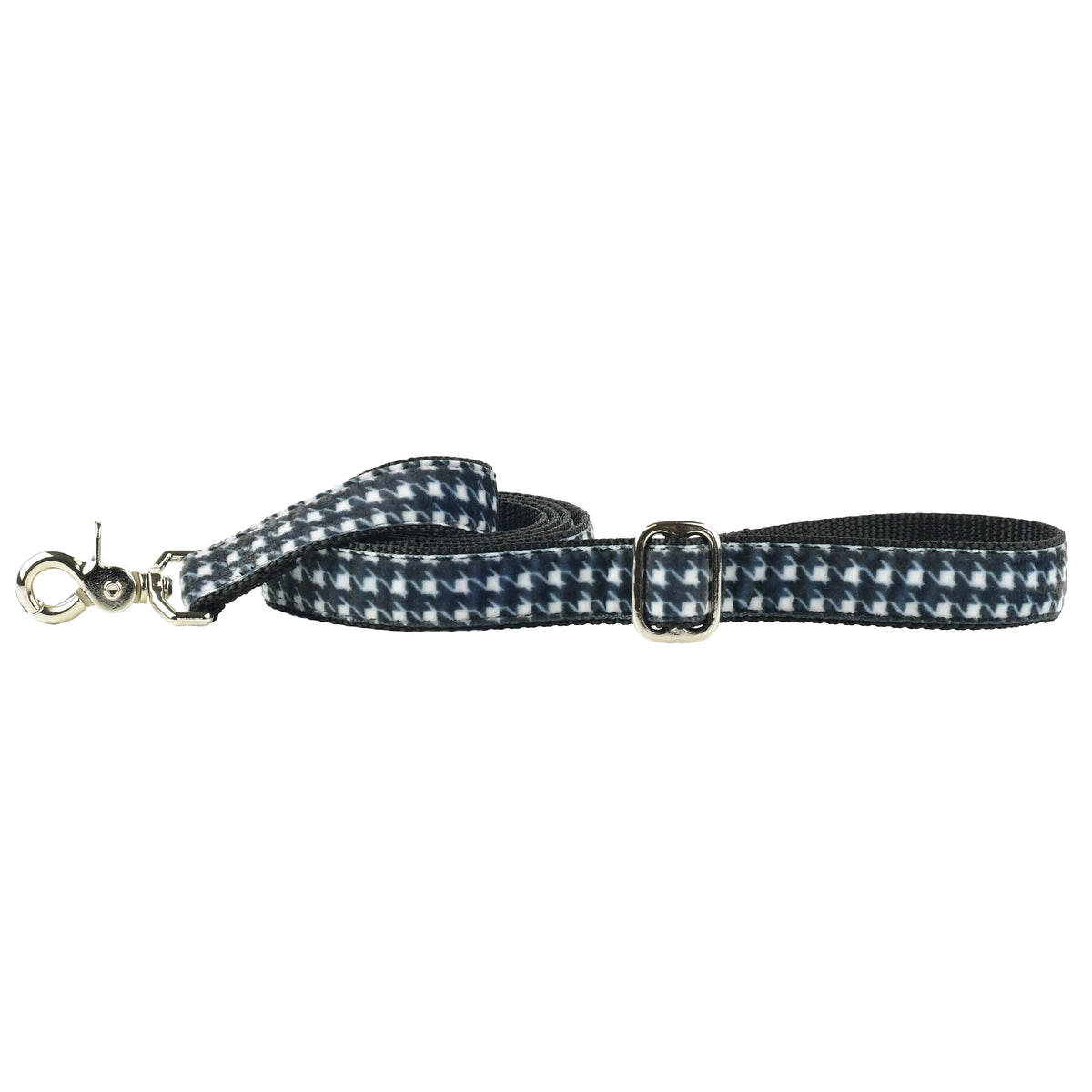 Houndstooth Black & White Velvet Essential Dog Leash