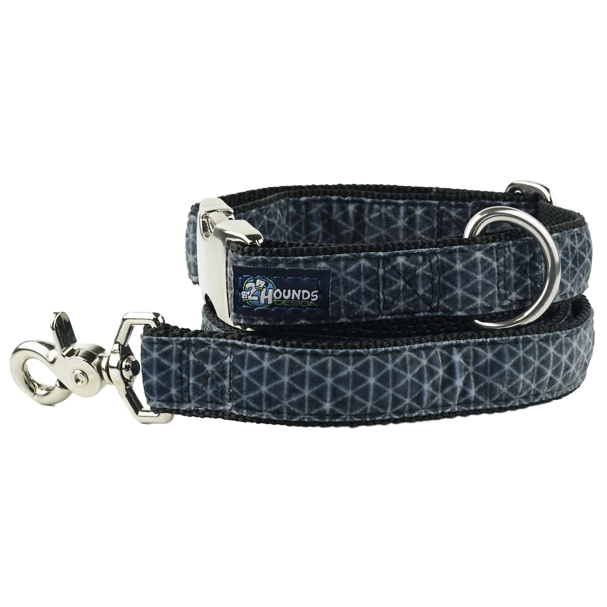 Industrial Geometric Black Velvet Essential Dog Collar