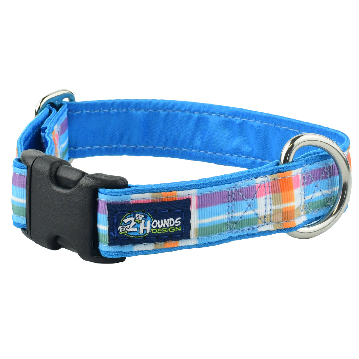 Madras Plaid Turquoise - Limited Martingale Dog Collar