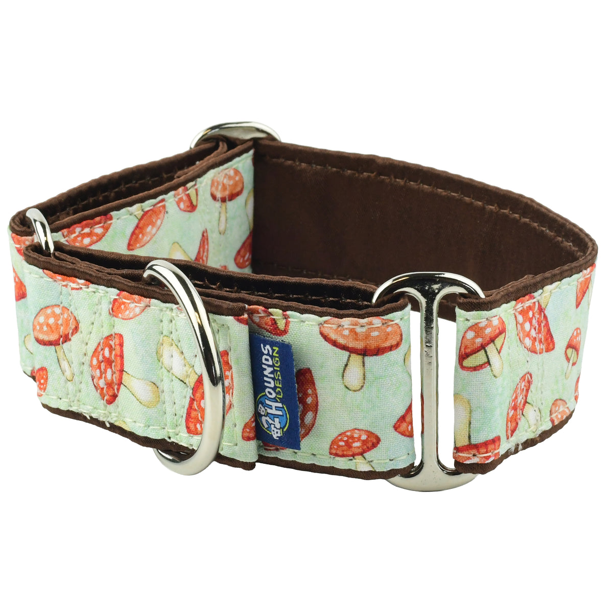 Minty Mushrooms - Limited Buckle Martingale Dog Collar