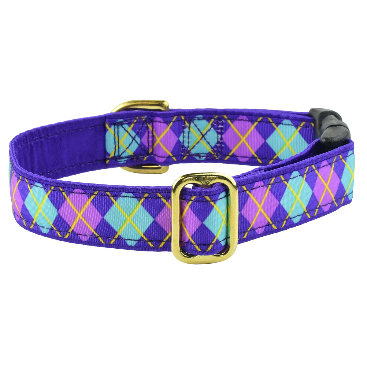 Argyle Purple and Turquoise - Limited Dog Collar