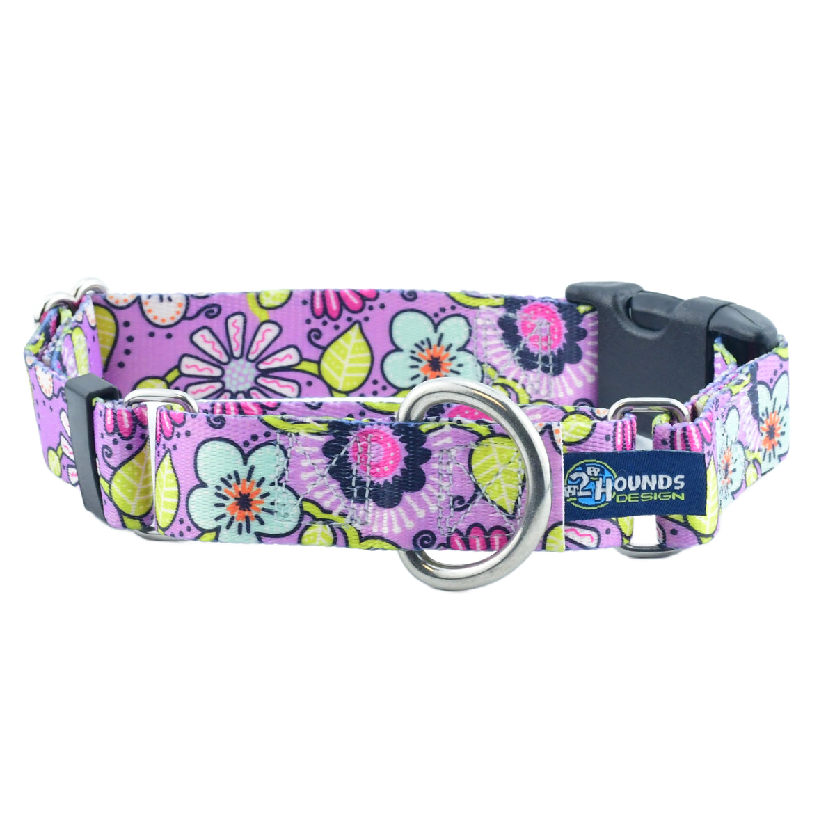 Petal Party Purple Buckle Martingale Dog Collar – EarthStyle