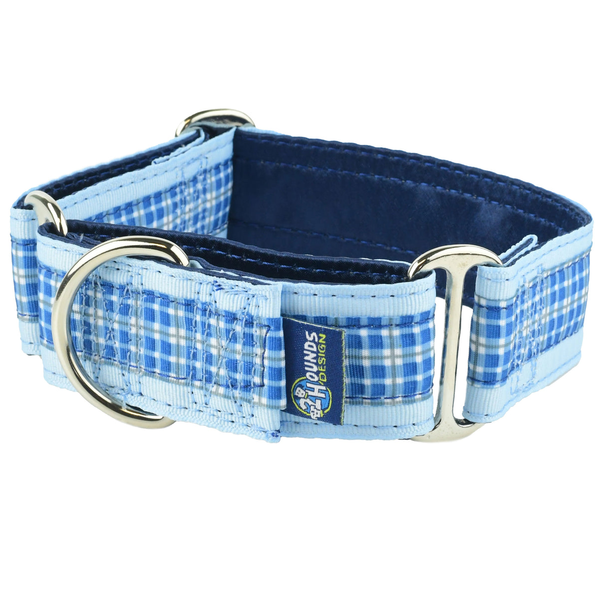 Preppy Plaid Blue - Limited Buckle Martingale Dog Collar