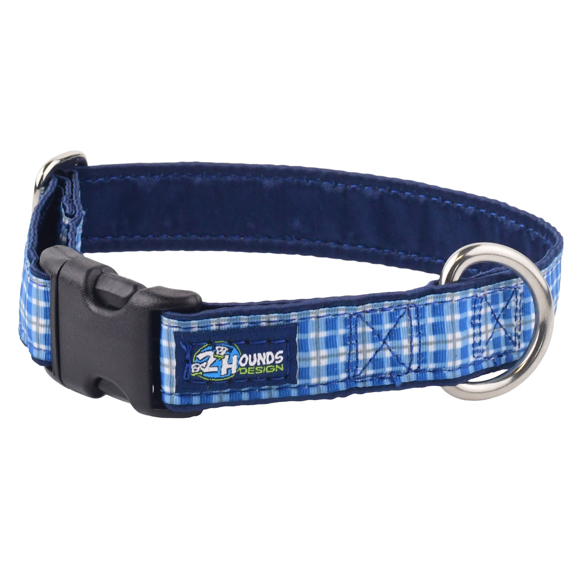 Preppy Plaid Blue - Limited Buckle Martingale Dog Collar