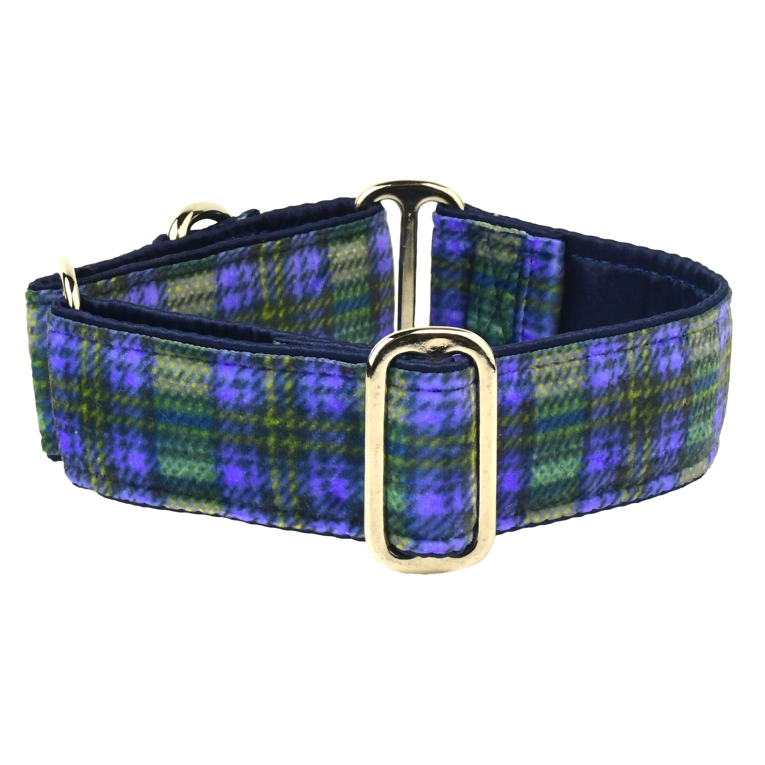 Purple Plaid Elite Swiss Velvet Dog Collar