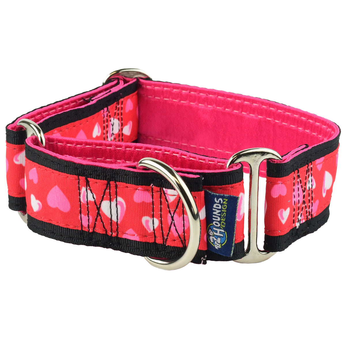Red Hearts - Limited Buckle Martingale Dog Collar