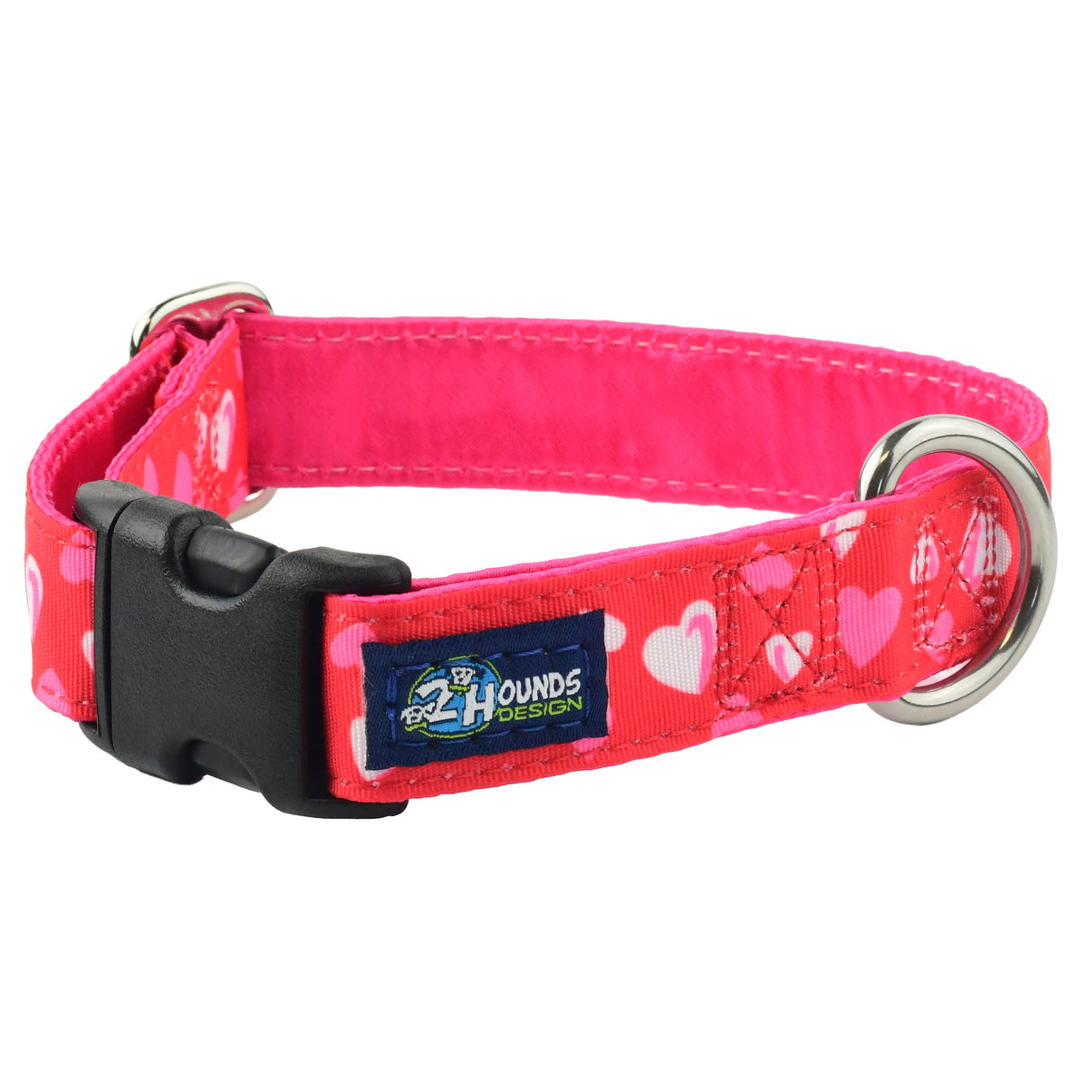 Red Hearts - Limited Buckle Martingale Dog Collar