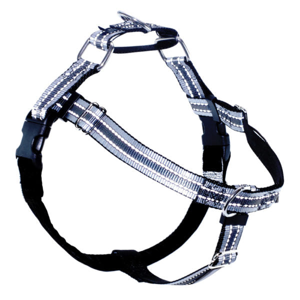 Reflective Black Freedom No-Pull Dog Harness Hounds Design