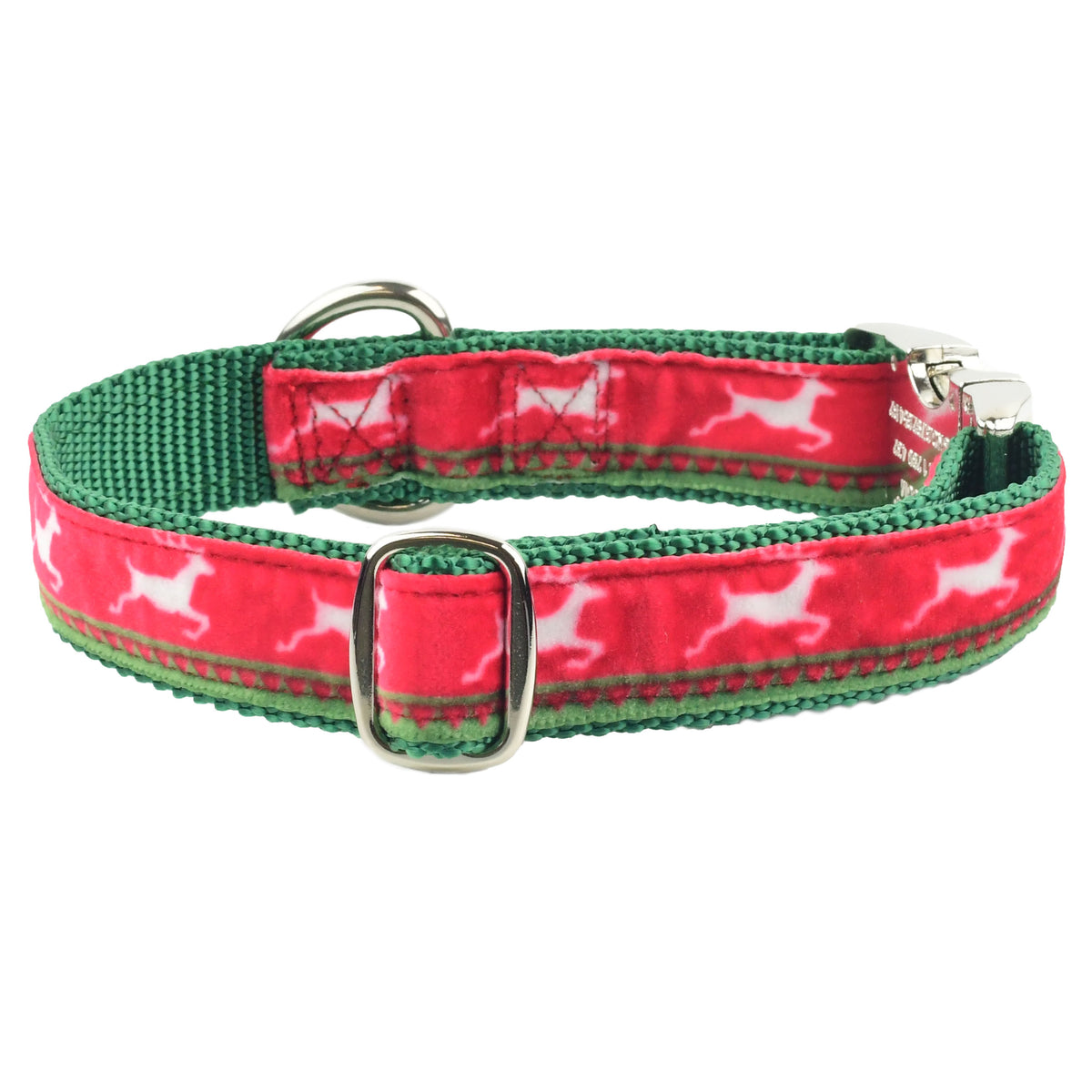 Reindeer Print Velvet Essential Martingale Dog Collar (1″ Only)