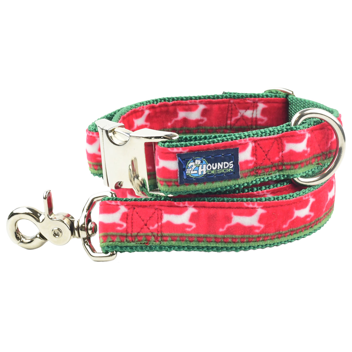 Reindeer Print Velvet Essential Martingale Dog Collar (1″ Only)