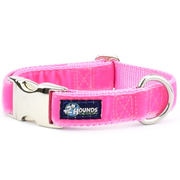 Shocking Pink Velvet Essential Buckle Martingale Dog Collar