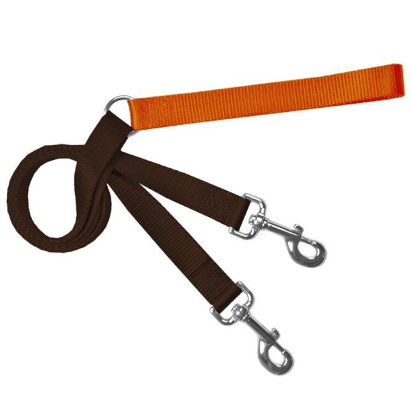 Brown and rust training dog leash with adjustable hardware by 2 Hounds Design
