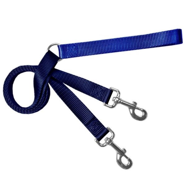 Navy and royal blue training dog leash with adjustable hardware by 2 Hounds Design