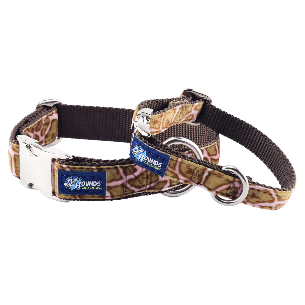 Wild Spots Pink Velvet Essential Martingale Dog Collar