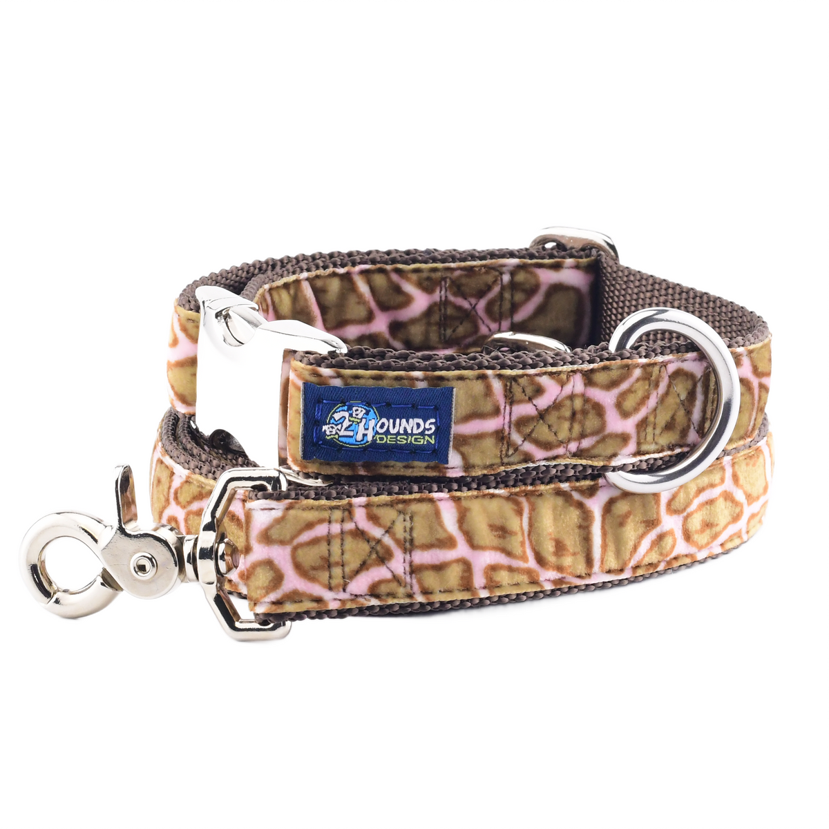 Wild Spots Pink Velvet Essential Martingale Dog Collar