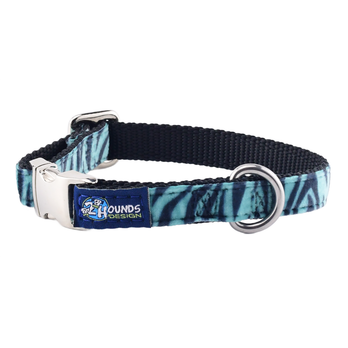 Wild Stripes Blue Velvet Essential Dog Collar