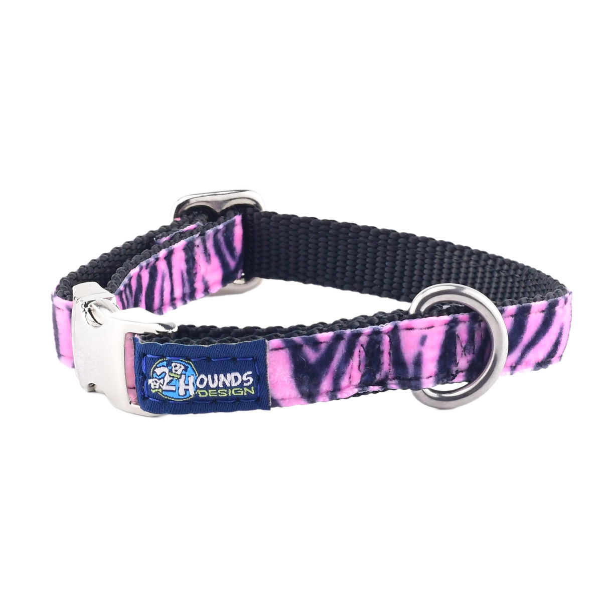 Wild Stripes Pink Velvet Essential Martingale Dog Collar