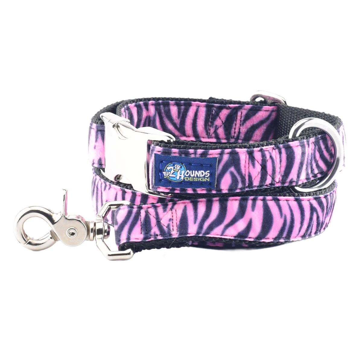 Wild Stripes Pink Velvet Essential Martingale Dog Collar