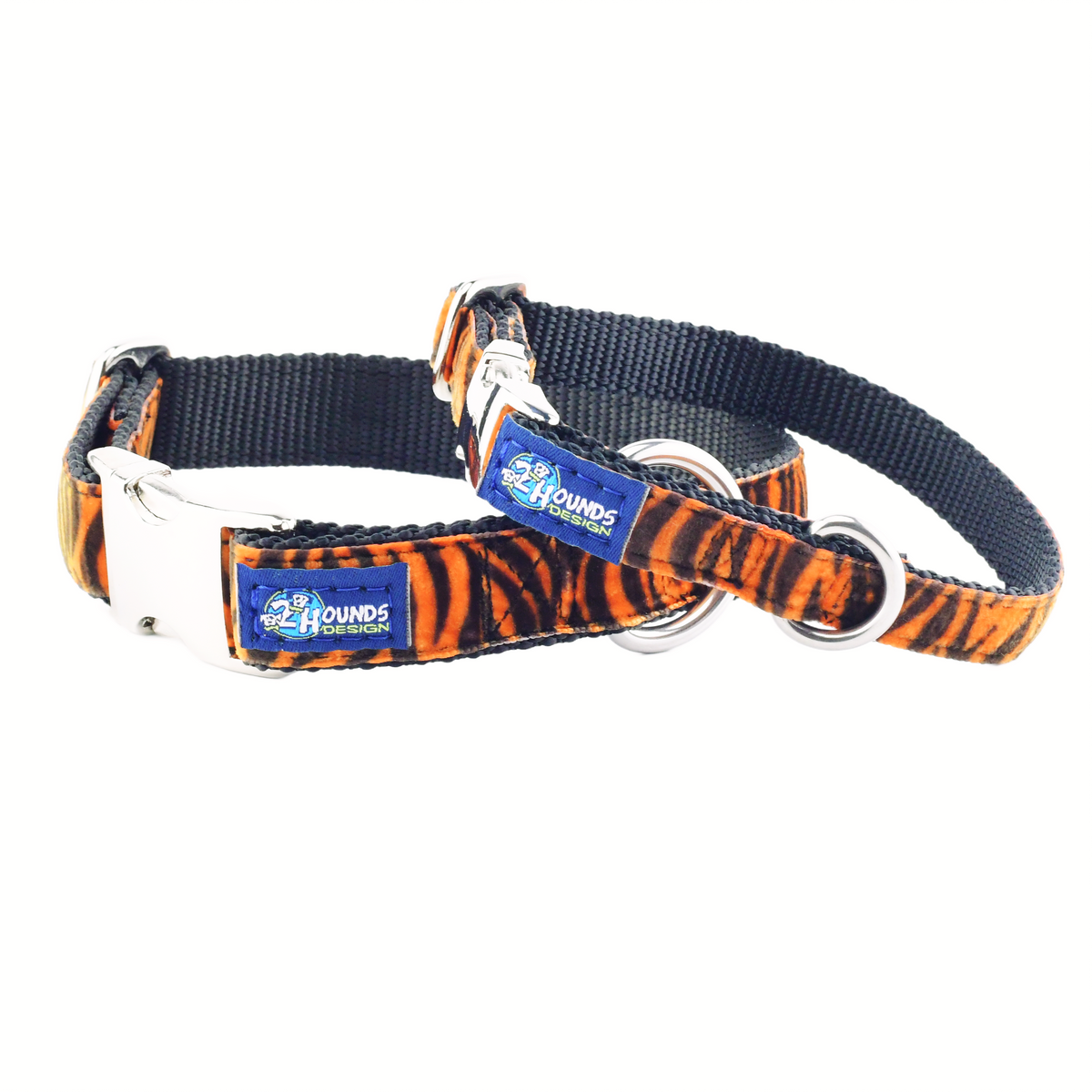Wild Stripes Orange Velvet Essential Dog Collar